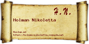 Holman Nikoletta névjegykártya