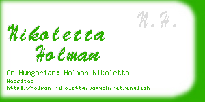 nikoletta holman business card